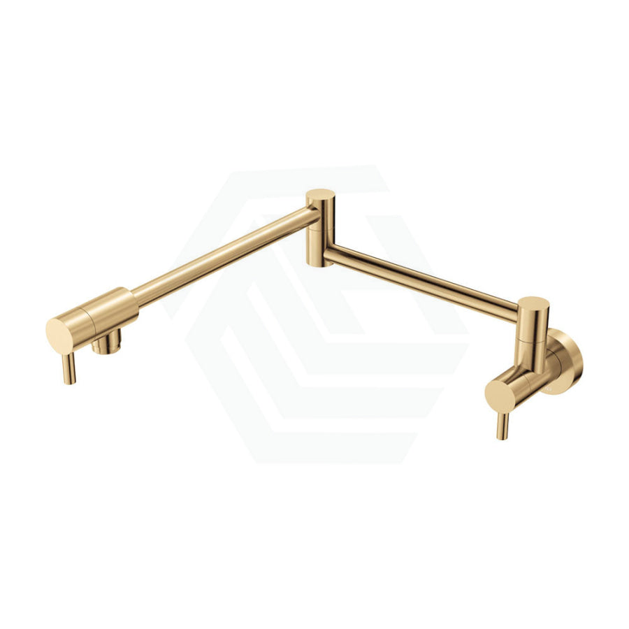 G#2(Gold) Fienza Kaya Urban Brass Extendable Arm Kitchen Pot Filler Mixer Cold Water Only Pull Out
