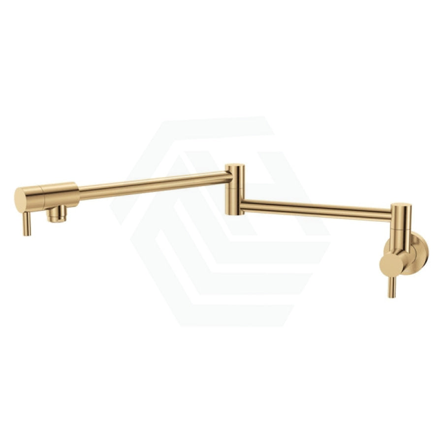 G#2(Gold) Fienza Kaya Urban Brass Extendable Arm Kitchen Pot Filler Mixer Cold Water Only Pull Out