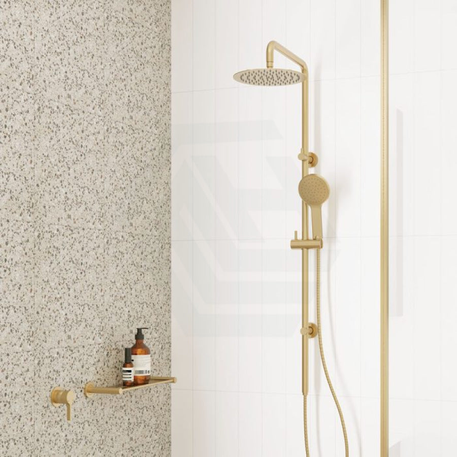 G#2(Gold) Fienza Kaya Urban Brass Twin Shower Top Water Inlet Showers
