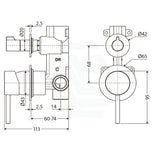 Fienza Kaya Wall Diverter Mixer Small Round Plates Chrome Mixers 