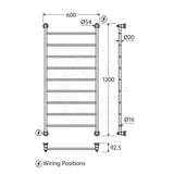 G#2(Gold) Fienza Lillian Heated Towel Rail 600Mm 4/6/9 Bars Rails