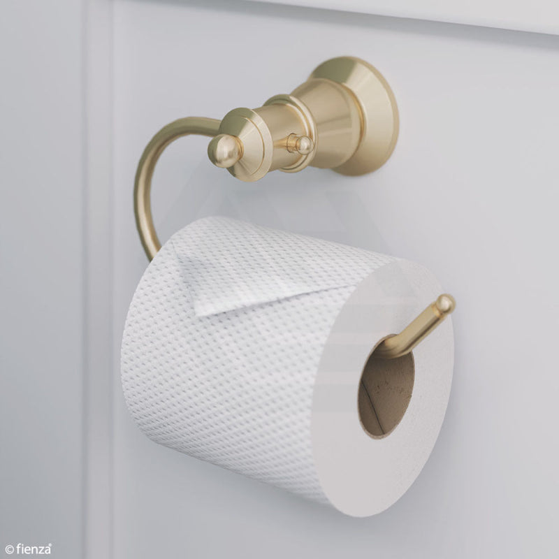 Fienza Lillian Urban Brass Toilet Roll Holder Brushed Gold Paper Holders