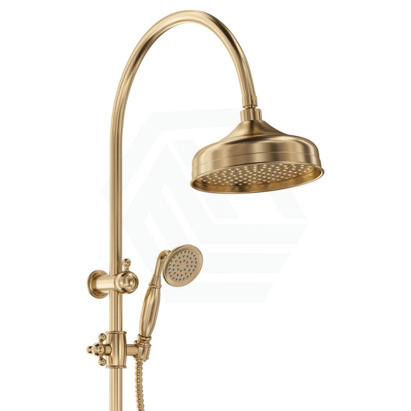 Fienza Lillian Urban Brass Twin Shower Top Water Inlet Brushd Gold Showers