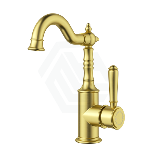 G#9(Gold) Ikon Clasico Brushed Gold Solid Brass Basin Mixer For Vanity And Sink Short Mixers