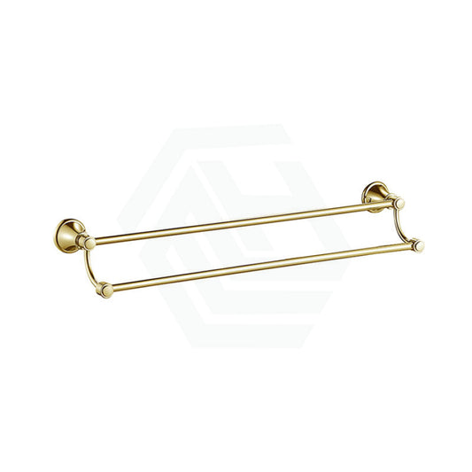 G#9(Gold) Ikon Clasico Double Towel Rail 600/800Mm Brushed Gold 600Mm Rails