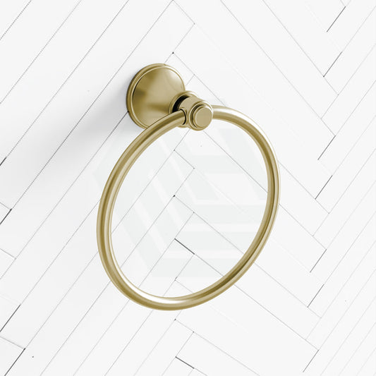 G#2(Gold) Ikon Clasico Round Wall Mounted Towel Ring Brushed Gold