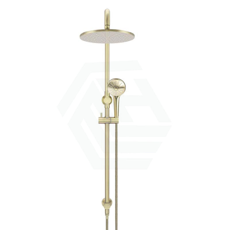 Meir 300Mm Round Pvd Tiger Bronze Twin Shower Station Universal Water Inlet 3 Functions Handheld