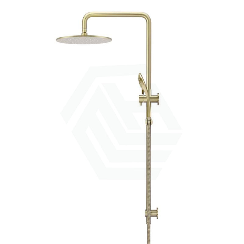 Meir 300Mm Round Pvd Tiger Bronze Twin Shower Station Universal Water Inlet 3 Functions Handheld