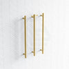 G#2(Gold) Thermogroup 12V 900Mm Brushed Brass Round Vertical 3 Single Heated Towel Rails