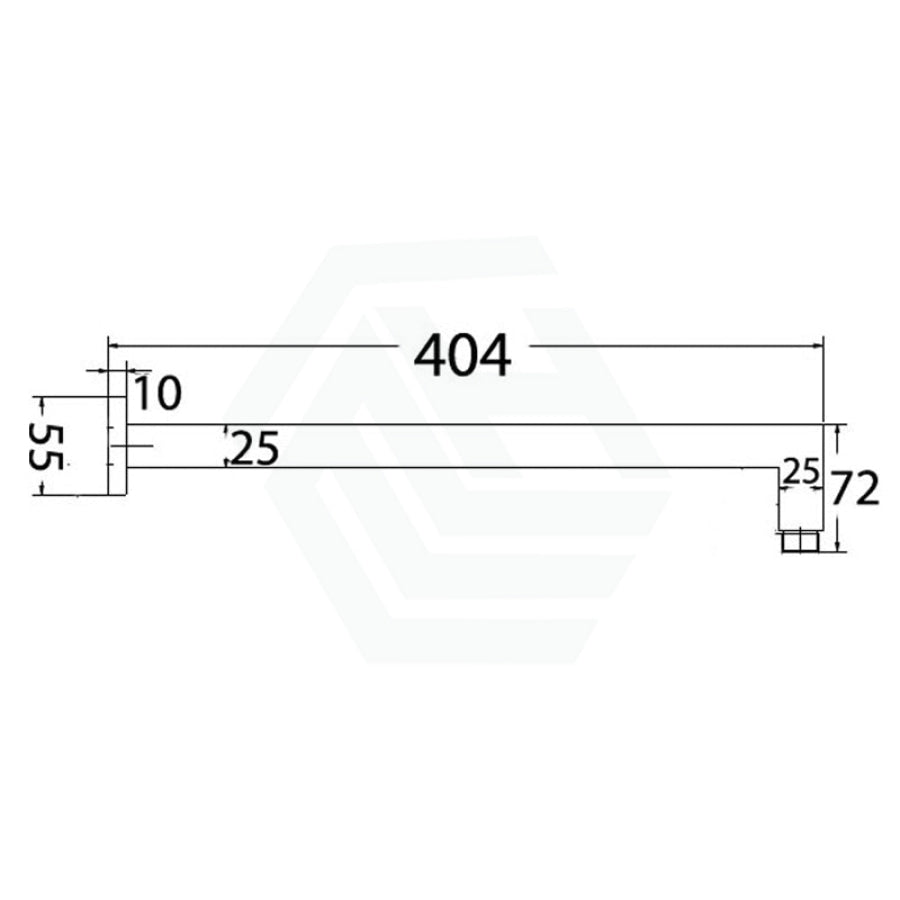 G#4(Gold) 404Mm Square Horizontal Wall Mounted Shower Arm Brushed Gold Arms