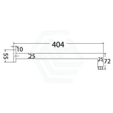 G#4(Gold) 404Mm Square Horizontal Wall Mounted Shower Arm Brushed Gold Arms