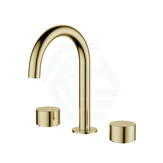 Brushed Gold Solid Brass Tap Set With 360 Swivel Hob Mounted For Basin Bath/Basin Sets