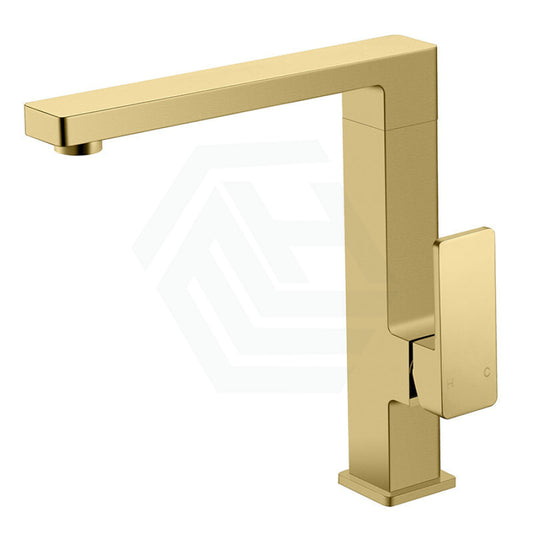 G#1(Gold) Ikon Ceram High Rise 360 Swivel Solid Brass Brushed Gold Kitchen Sink Mixer Tap Mixers