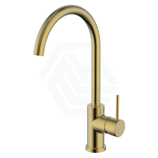 G#4(Gold) Ikon Hali 360 Swivel Brushed Gold Solid Brass Kitchen Sink Mixer Tap Pin Lever Mixers