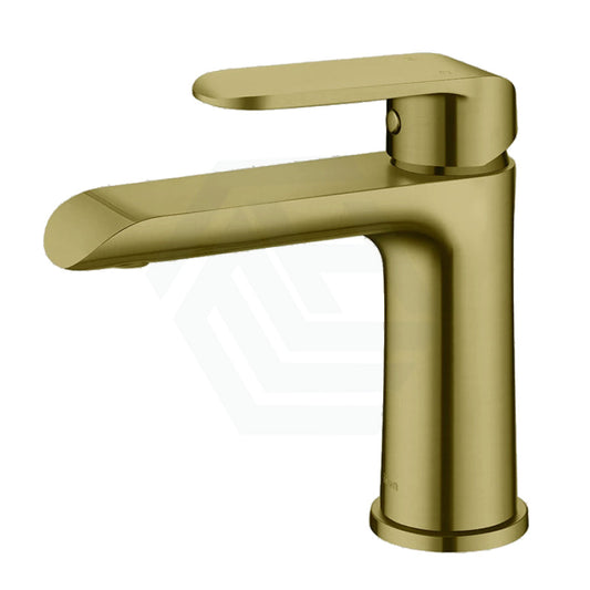 G#4(Gold) Ikon Kara Solid Brass Brushed Gold Basin Mixer Tap For Vanity And Sink Short Mixers