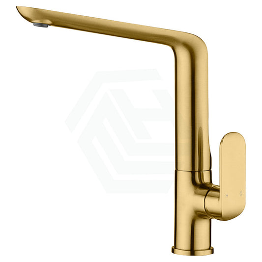 G#4(Gold) Ikon Kara Solid Brass Brushed Gold Kitchen Sink Mixer Tap 360 Swivel Spout Mixers