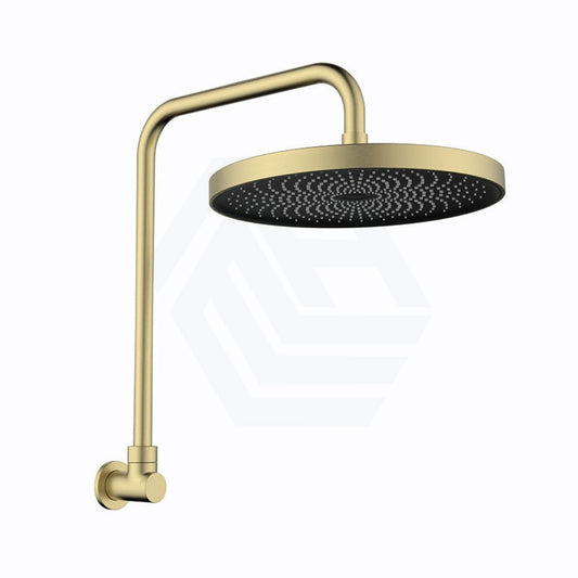 Linkware 260Mm Gabe Gooseneck Shower Head With Arm Brushed Gold Heads