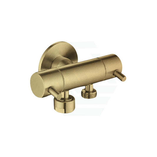 Linkware Brass Brushed Gold Dual Control Toilet Bidet Diverter Mini Cistern Cock