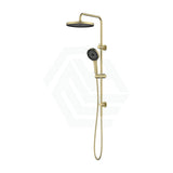 G#3(Gold) Linkware Gabe Twin Shower On Rail Brushed Gold Brushd Showers