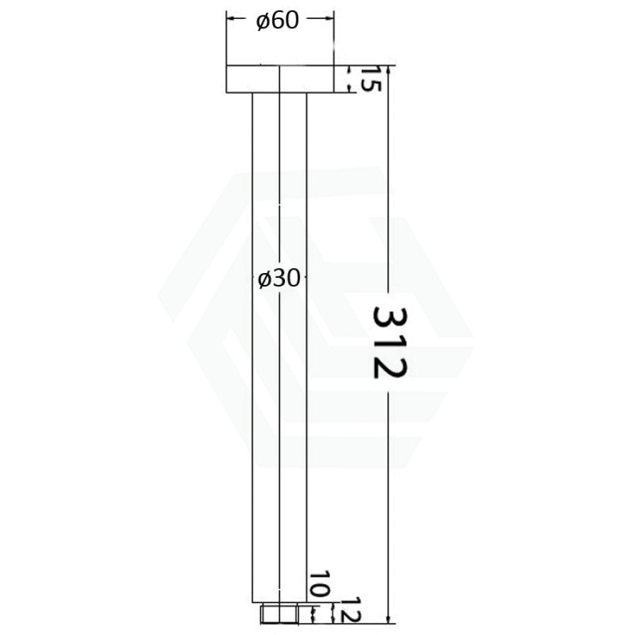 G#4(Gold) 312Mm Round Vertical Shower Arm Brushed Gold Arms