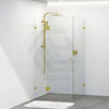 G#2(Gold) 685-1400Mm L Shape Frameless Shower Screen Hinge Door Fix Panel Light Brushed Gold