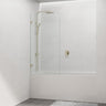 G#2(Gold) 750/900Mm Bathtub Shower Screen Fixed Panel Light Brushed Gold Fittings 10Mm Tempered