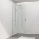 G#2(Gold) 900/1000/1100X2100Mm Frameless Edge Curved Shower Screen Single Door Fixed Panel 10Mm