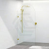 G#2(Gold) 900/1000X2200Mm Arch Frameless Shower Screen Fixed Panel Tempered Glass Light Brushed Gold