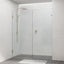 G#2(Gold) 940-1910Mm Frameless Wall To Shower Screen Door Hung With Fix Panel In Light Brushed Gold