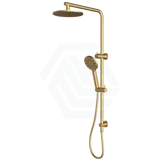 G#4(Gold) Cora Round Multi-Function Twin Shower Set In Brushed Gold Surface Showers