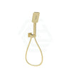 G#4(Gold) Eden Square Brushed Gold 3 Functions Handheld Shower With Wall Bracket Set Rail