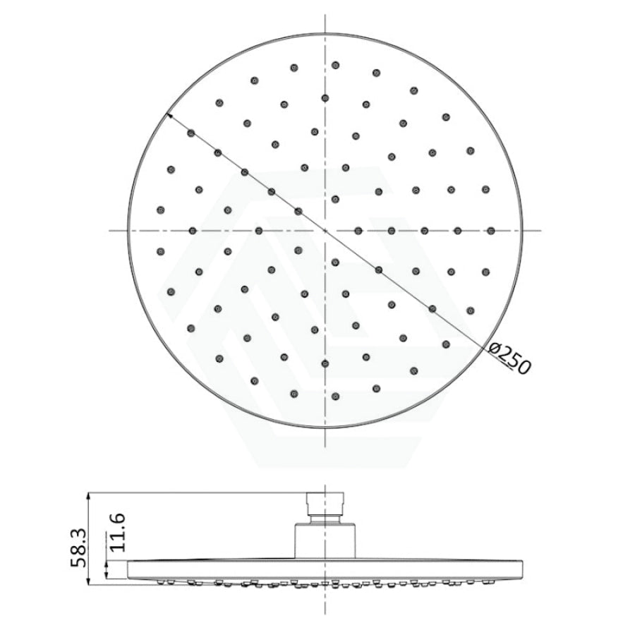 G#4(Gold) Otus 250Mm Round Plastic Shower Head Brushed Gold Heads