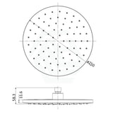 G#4(Gold) Otus 250Mm Round Plastic Shower Head Brushed Gold Heads