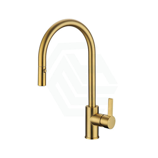 G#4(Gold) Otus Brushed Gold Dr Brass Round Mixer Tap With 360° Swivel And Pull Out For Kitchen