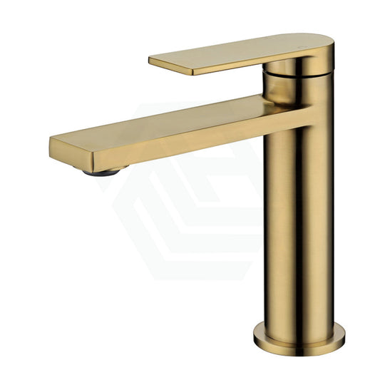 G#4(Gold) Ruki Solid Brass Brushed Gold Basin Mixer Tap For Vanity And Sink Short Mixers