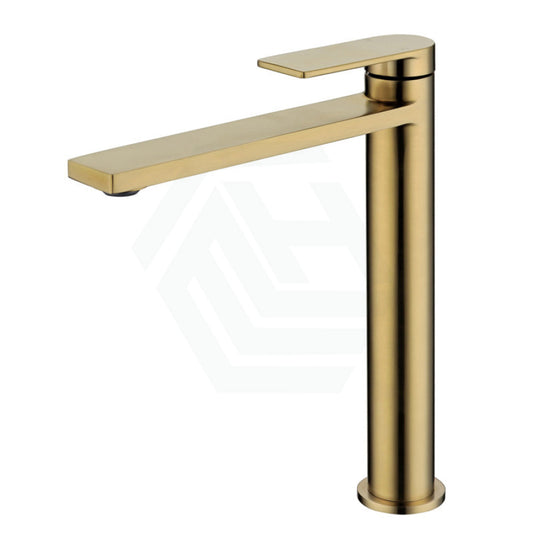 G#4(Gold) Ruki Solid Brass Brushed Gold High Rise Basin Mixer For Vanity And Sink Tall Mixers