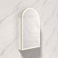 G#6(Gold) 500X900Mm Canterbury Led Mirror Arch Shaving Cabinet Matt White Finish Brushed Gold