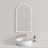 G#6(Gold) Aulic Canterbury 503X903Mm Brushed Gold Framed Touchless Arch Backlit Led Mirror Mirrors