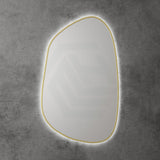 G#6(Gold) Aulic Tarcoola 553X903Mm Brushed Gold Framed Touchless Backlit Led Mirror Special Shape