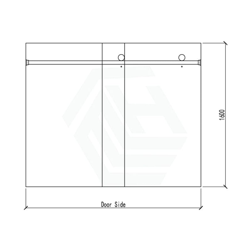 1450-1800X1600Mm Bathtub Sliding Shower Screen Wall To Frameless Square Handle Brushed Gold