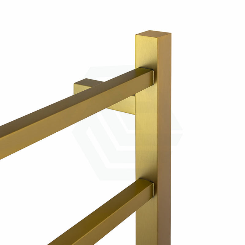 520X500X120Mm Square Brushed Gold Electric Heated Towel Rack 4 Bars Rails