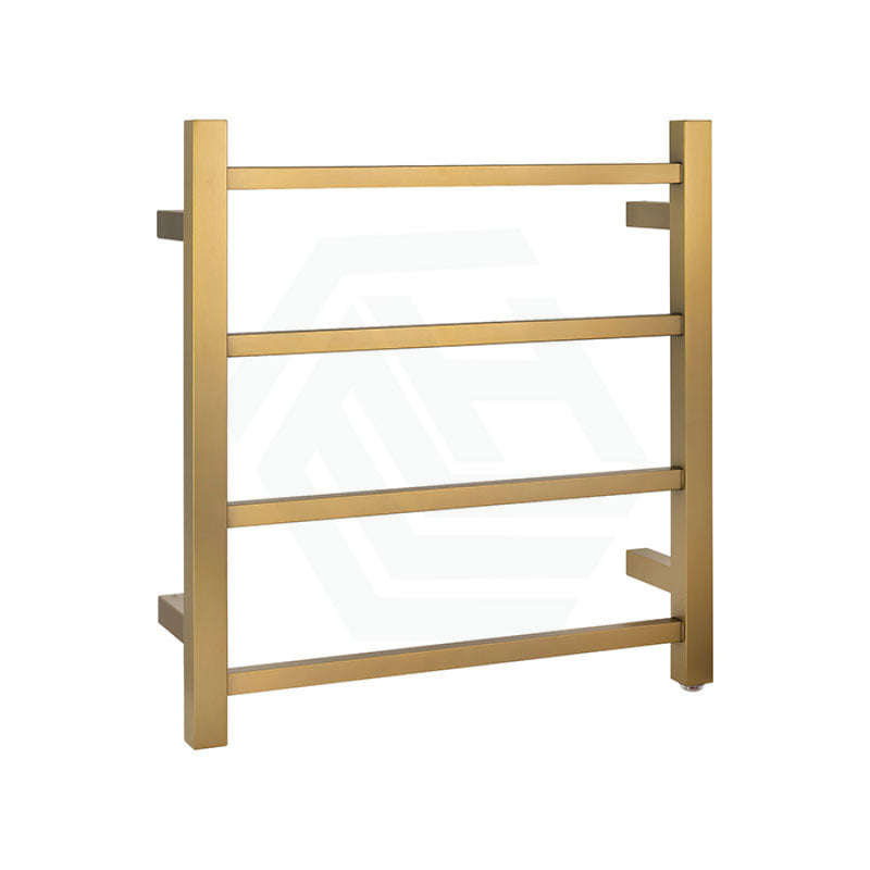 520X500X120Mm Square Brushed Gold Electric Heated Towel Rack 4 Bars Rails