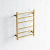 G#1(Gold) 674X620X120Mm Square Brushed Gold Electric Heated Towel Rack 6 Bars Rails
