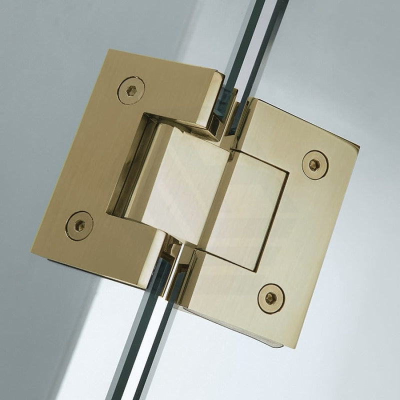 800~1150Mm Diamond Shape Shower Screen Pivot Door Brushed Gold Frameless 10Mm Glass 2000Mm Height