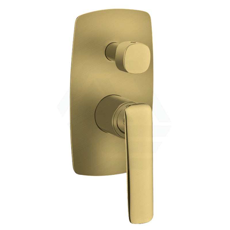 Norico Bellino Brushed Yellow Gold Solid Brass Wall Mixer With Diverter For Shower And Bathtub