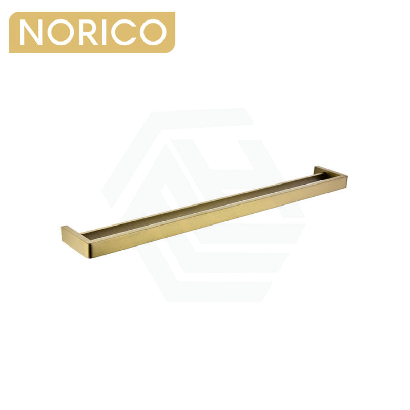 Norico Cavallo 600/800Mm Square Brushed Yellow Gold Double Towel Rail Stainless Steel 304 Bathroom