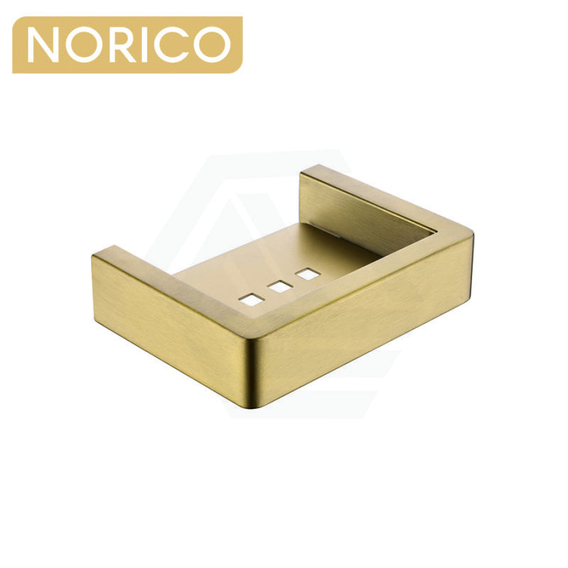 Soap Dish Holder Norico Square Stainless Steel Brushed Yellow Gold