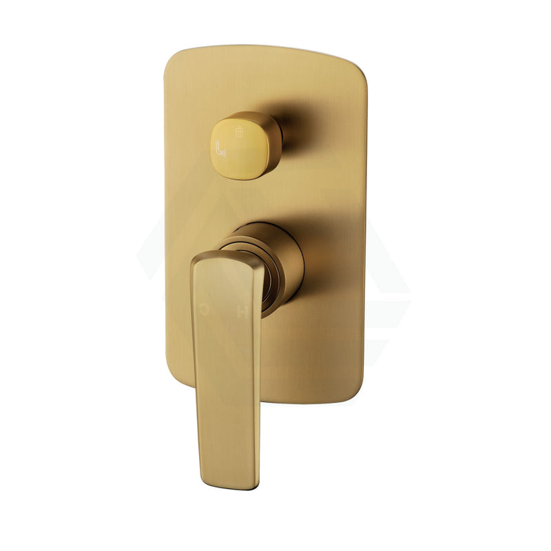 Esperia Brass Wall Mixer with Diverter Brushed Yellow Gold
