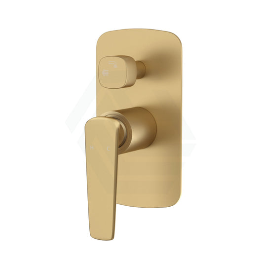 G#1(Gold) Norico Esperia Brushed Gold Solid Brass Wall Mounted Mixer With Diverter For Shower And