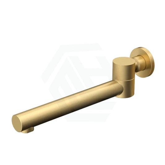 G#1(Gold) Norico Round Brushed Gold Brass Wall Spout With 180 Swivel For Bathtub Spouts